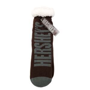 BRAND NEW Hershey's Sherpa lined Gripper Socks Novelty Funny Warm Fuzzy Non-Slip